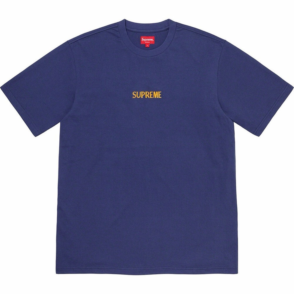 Supreme Men's Navy Blue T-Shirt-Large